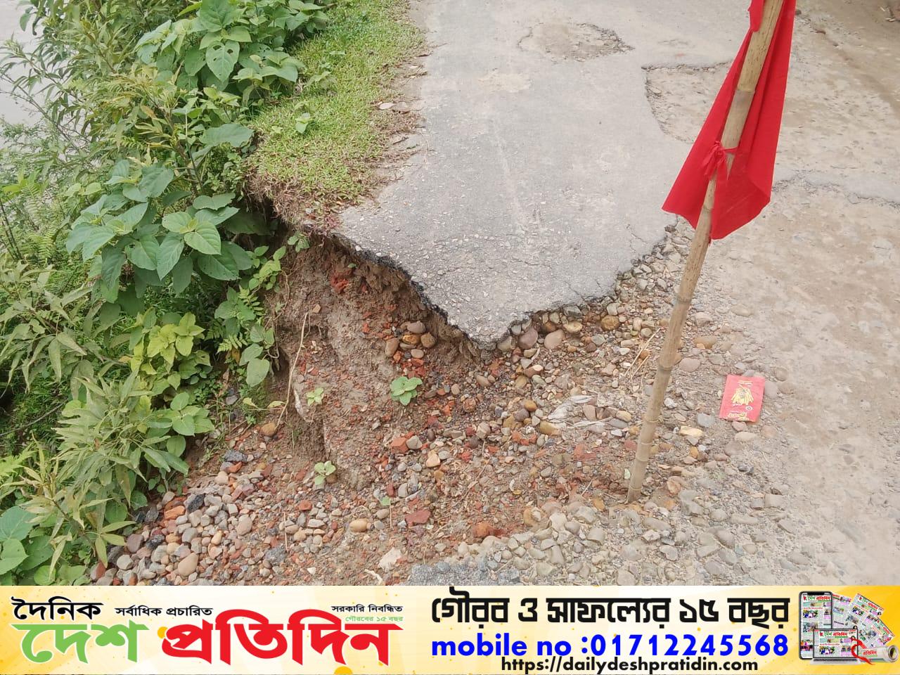 কোটারকোনা-মনুবাজার সড়কের বেহাল চিত্র, চরম ভোগান্তিতে শিক্ষার্থী ও সাধারণ মানুষ