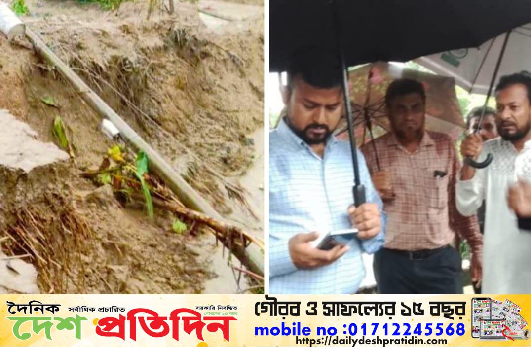 ‎হবিগঞ্জের মাধবপুরে নদীভাঙনে বিলীন হয়ে গেছে তিনটি পরিবারের বসতভিটা