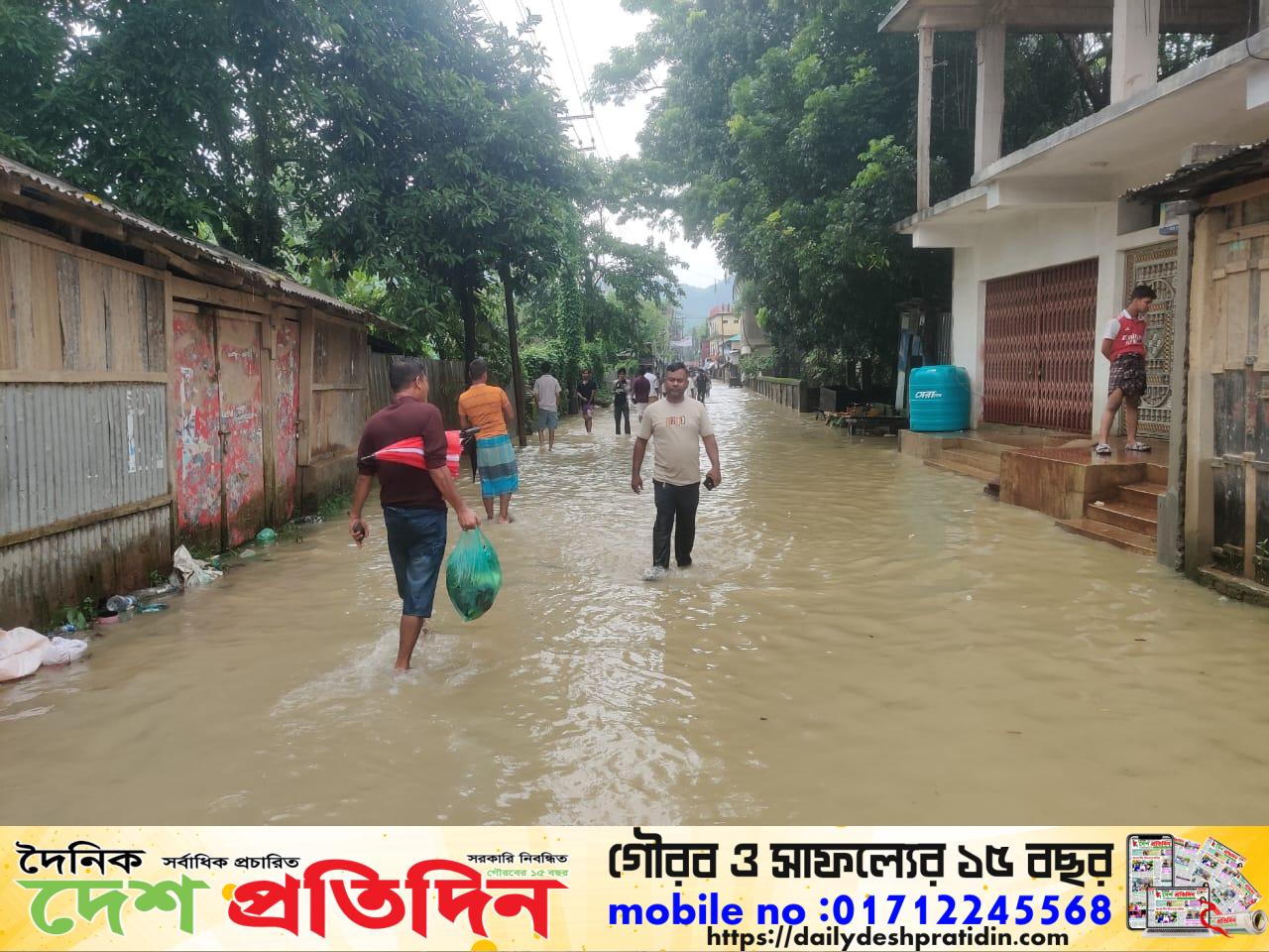 বান্দরবানের লামায় বন্যা পরিস্থিতির অবনতি