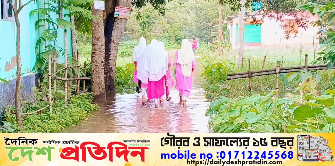 ব্রাহ্মণবাড়িয়ার আখাউড়া সীমান্তবর্তী এলাকা প্লাবিত ত্রিপুরা রাজ্যের পাহাড়ি ঢলে