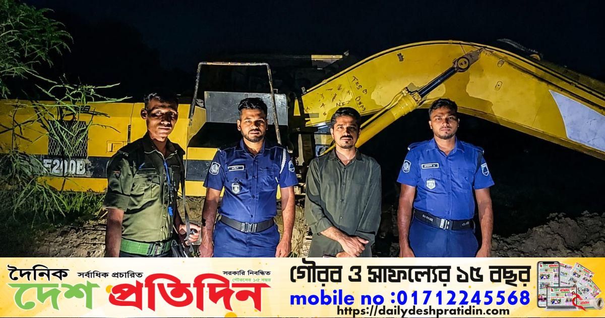 গভীর রাতে এসিল্যান্ড শিবু দাসের ঝটিকা অভিযান, অবৈধ মাটি কাটায় ৪ এস্কেভেটর অকেজো