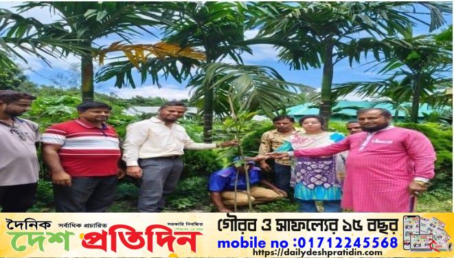 কাজিপুর উপজেলার সোনামুখী ইউনিয়ন পরিষদ চত্বরে বৃক্ষরোপণ