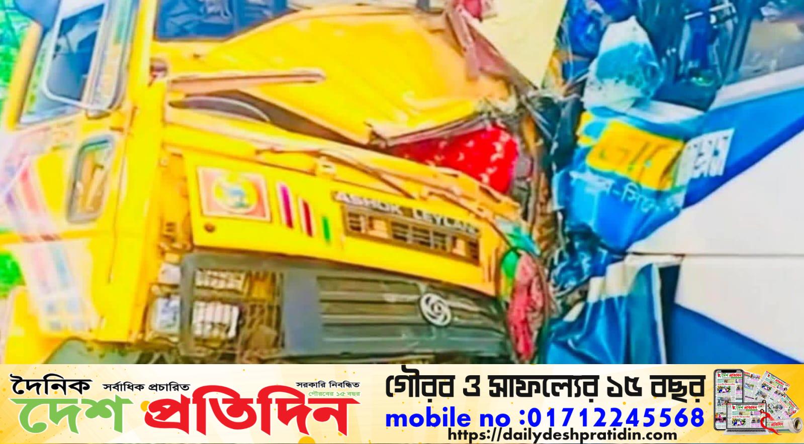 ঢাকা সিলেট মহাসড়কে ট্রাক-বাস সংঘর্ষে নিহত ১, আহত ৫