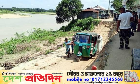 কুলাউড়ারয় প্রায় ৮ কোটি টাকার প্রকল্প, কাজ শেষ হওয়ার আগেই নদীগর্ভে বিলীন হওয়ার শঙ্কায় শতবর্ষী কাউকাপন বাজা