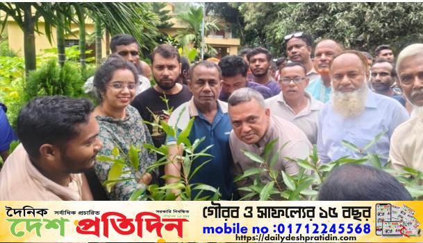 কাজিপুরে বৃক্ষরোপণ কর্মসূচির উদ্বোধন।