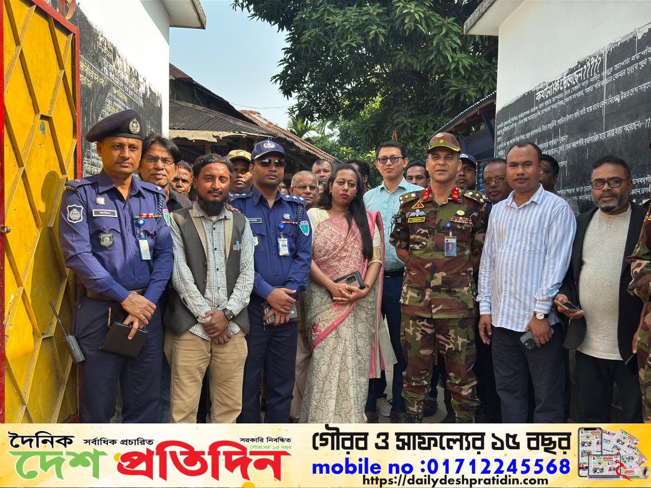 দোয়ারাবাজার পরিদর্শনে সেনাবাহিনীর বিগ্রেডিয়ার জেনারেল ফারুক আহমদ