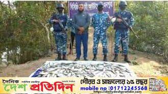 মনপুরায় ৩৮০কেজি জাটকা মাছ জব্দ করলো কোস্ট গার্ড