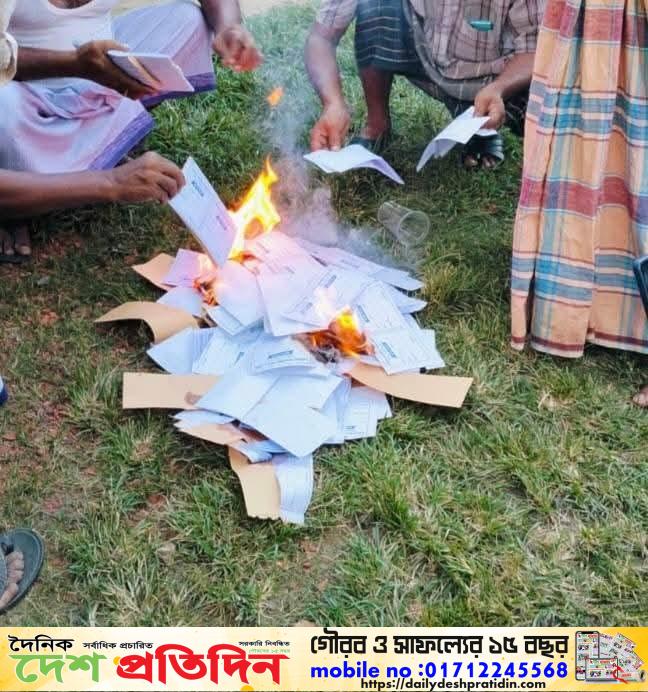 ওসমানীনগরে সাদী খালে অবৈধ টোকেন জব্দ করে পুড়িয়ে দিলেন ইউএনও