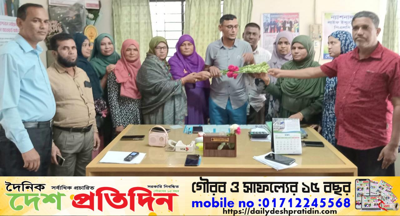 ওসমানীনগরে ন্যাশনাল লাইফ ইন্স্যুরেন্স এর জুন প্রধান আব্দুল মুমিনকে সংবর্ধনা
