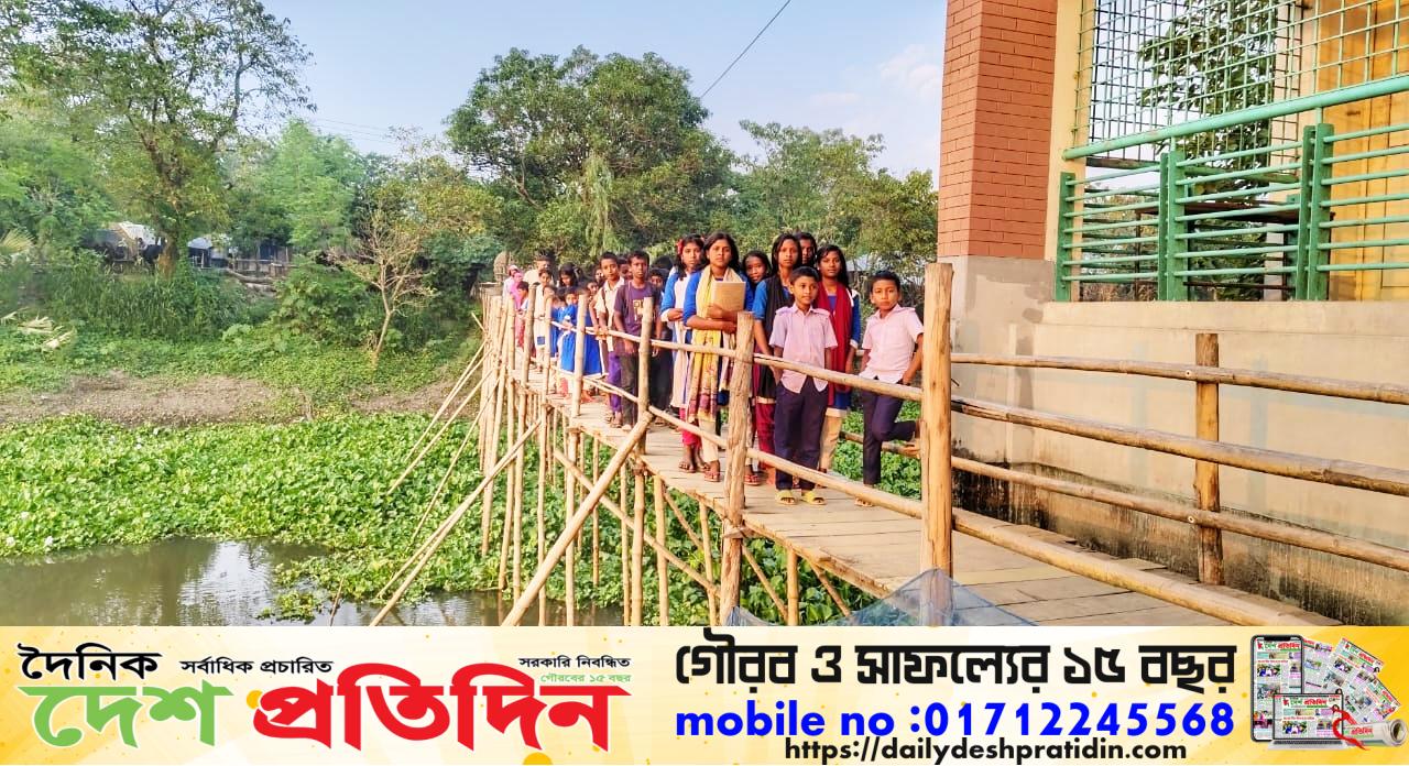 সাঁকো ভাঙলেই থেমে যাবে ১২০ শিশুর পথচলা