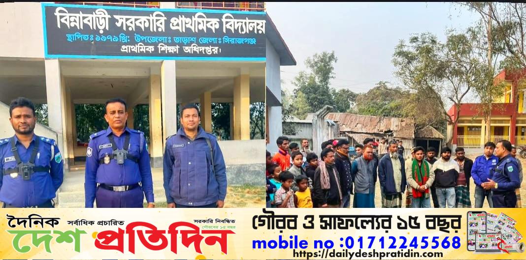 সিরাজগঞ্জ তাড়াশে বডি-ওর্ন ক্যামেরায় ভোট কেন্দ্র পরিদর্শন