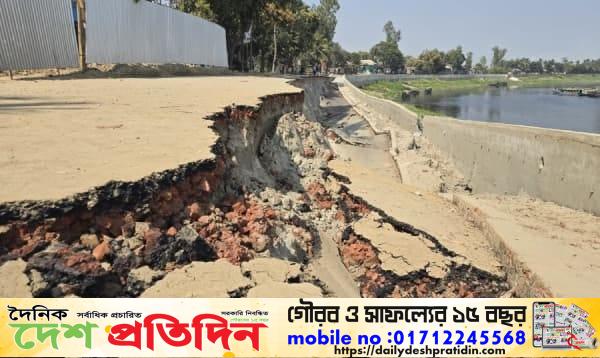 গাজীপুরে উদ্বোধনের আগেই ভেঙে গেলো রাস্তা