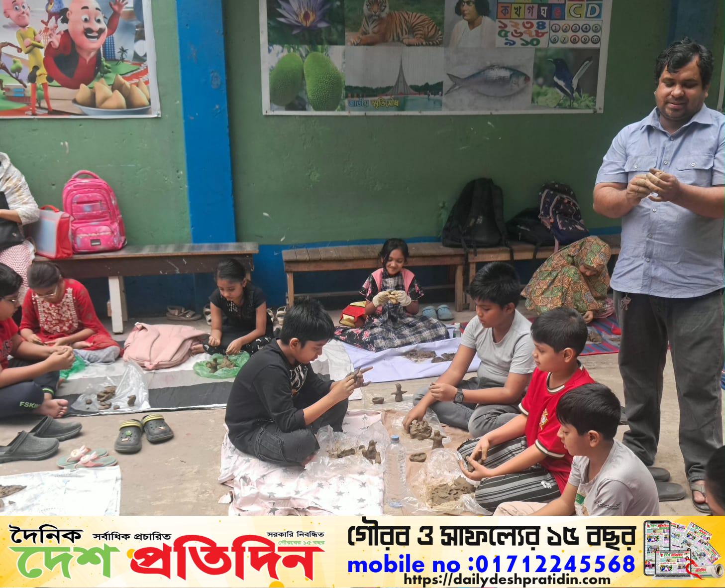 শিশুদের হাতে কাদামাটির শিল্প: শিবলী ড্রয়িং একাডেমির প্রশংসনীয় উদ্যোগ