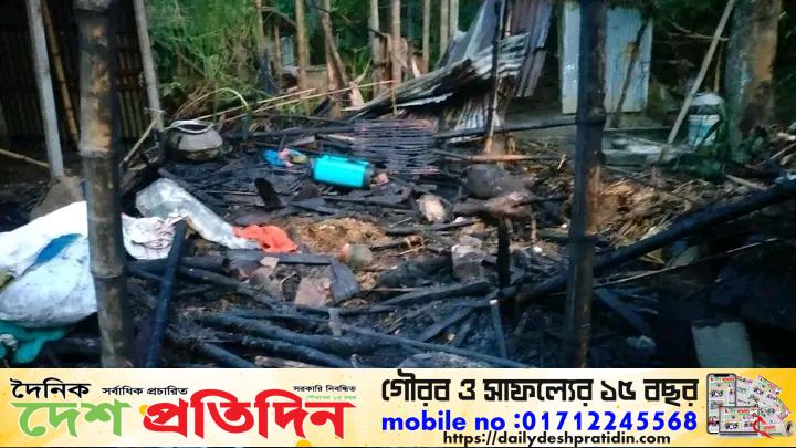 পুঠিয়ায় ভয়াবহ অগ্নিকাণ্ডে পুড়ে ছাই ৩ টিনশেড বাড়ি  আগুনে মারা গেল ৭ ছাগল
