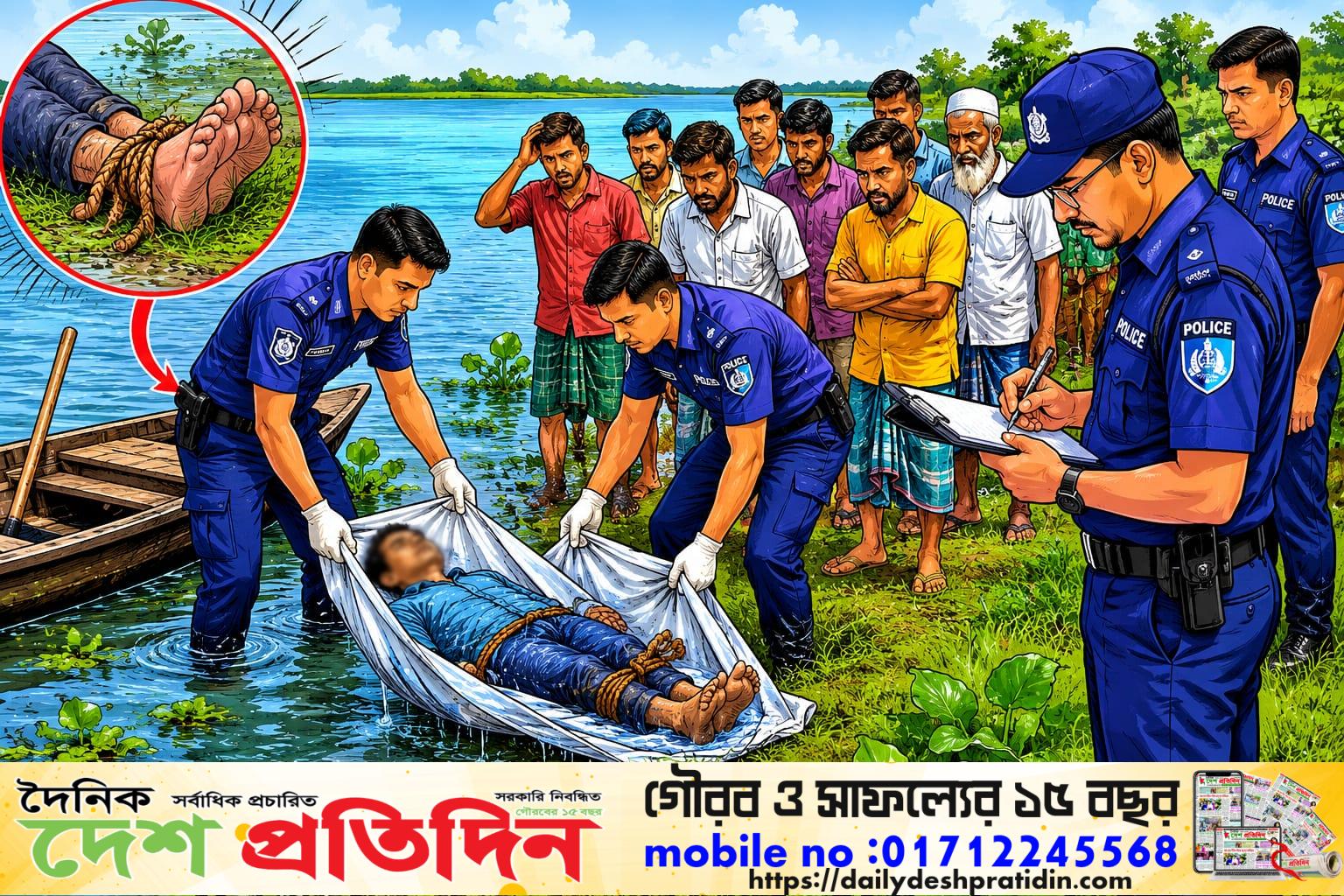 ছাতকের হাওর থেকে হাত-পা বাঁধা যুবকের মরদেহ উদ্ধার